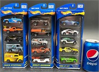 3 Hot Wheels 5-Car Gift Packs 2000