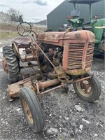 Farmall Super A tractor with mowing deck