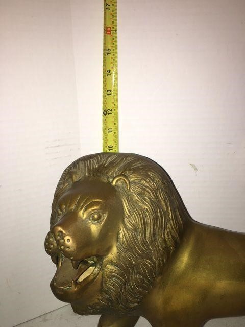 Large Brass Lion Statue