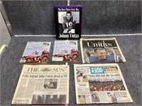 Johnny Unitas Newspapers, Magazines, and Book