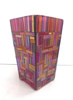 Rainbow tiles glass vase