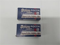 (2) boxes of 9mm 115gr Fiocchi ammunition