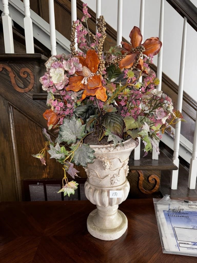 LARGE VASE WITH ARTIFICIAL FLOWERS