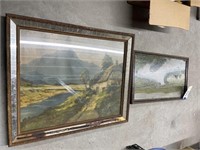 2 frames pictures of landscapes, 1-13 X 23,2- 21 X