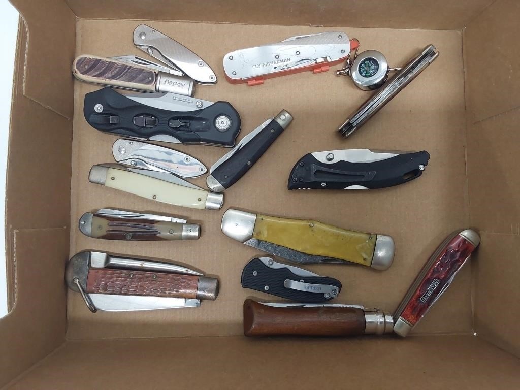 flat of (15) miscellaneous knives