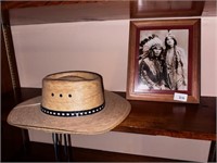 INDIAN PRINT AND COWBOY HAT
