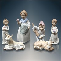 Lot Of 6 Vintage Lladro Porcelain Ornaments