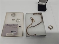 flat of sterling silver jewelry
