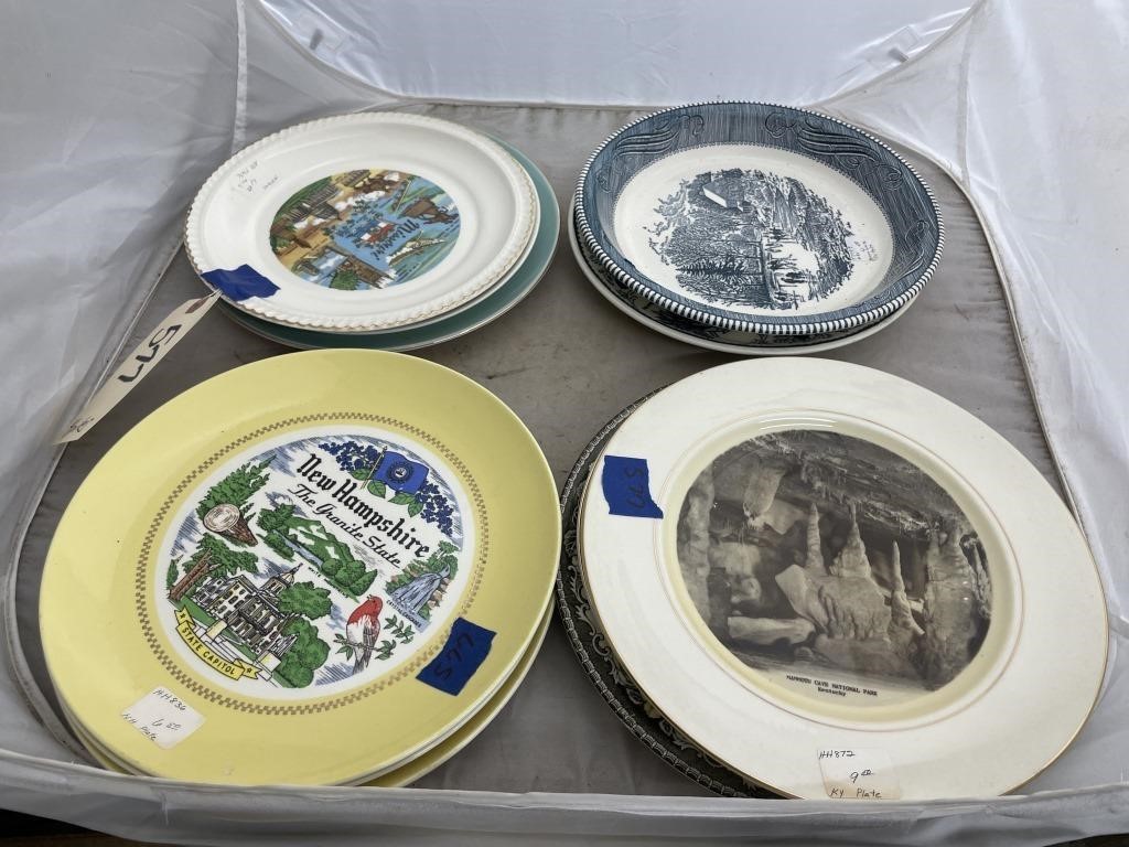 4 piles of China Plates
