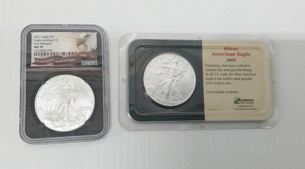 (2) silver Eagles