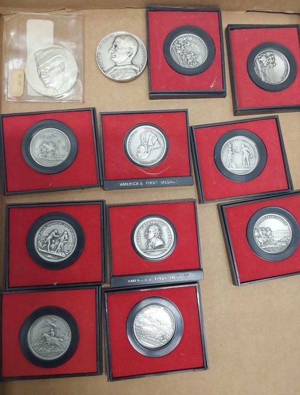 flat with (12) Puter collector coins