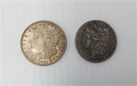 (2) Morgan silver dollars