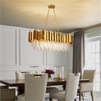 $250 Gold Crystal Chandeliers 8 Lights L32