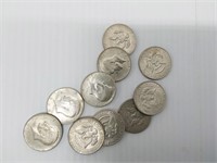 (10) JFK silver clad halves (40% silver)