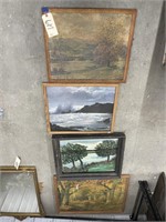 4 framed landscape pictures