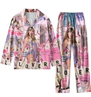 NEW L Ladies Silk Satin Pajama Set