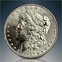 1887 Morgan Silver Dollar Ungraded Mostly Pristine