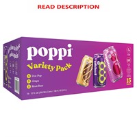 Poppi Prebiotic Soda Variety Pack 12fl oz 15ct