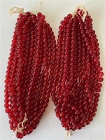 Vintage Red Glass Beads for Lures, Jewelry,