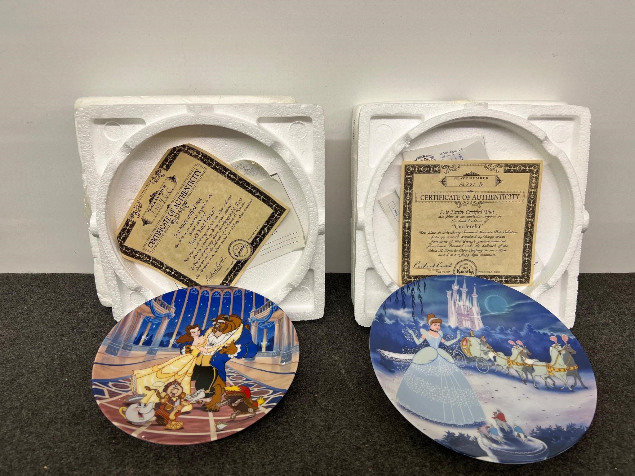 (2) Disney Collectible Plates- Belle & Cinderella