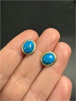 14k gold turquoise stud earrings