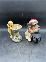 Decorative Dog Statues 1 w/Light, 1w/Fountain