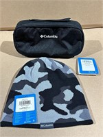New Columbia camo beanie & accessory case msrp $45