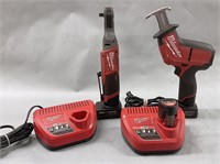 (2) Milwaukee M12 cordless power tools: