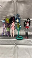 5 monster high dolls loose