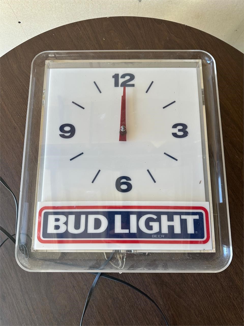 Vintage 1993 BUD LIGHT Beer Bar Clock Sign