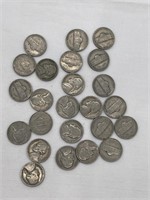 Jefferson Nickels Approx 25 1930's