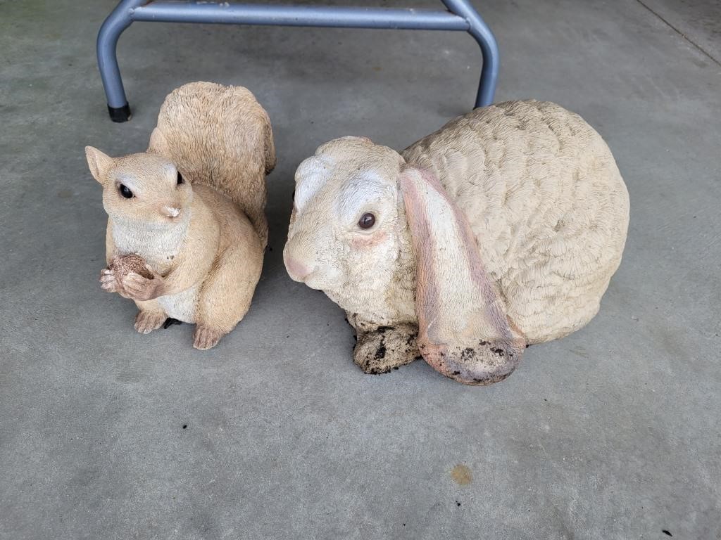 Squirrel and Rabbit Statues  (not concrete)
