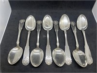 830 Silver 8 Spoons 39
