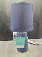 16 Inch Bedside Lamp Blue