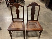 Two wood chairs