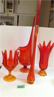 Orange/red vases