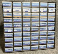 60 drawer watch battery assortment case, plastic;