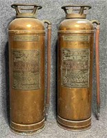 (2) Copper RED STAR fire extinguishers
