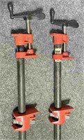 Pair of 4' Pittsburg 1/2" pipe bar clamps