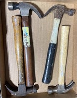 5 claw hammers, 1 lead mallet