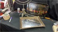 Card holder, tray and mirror