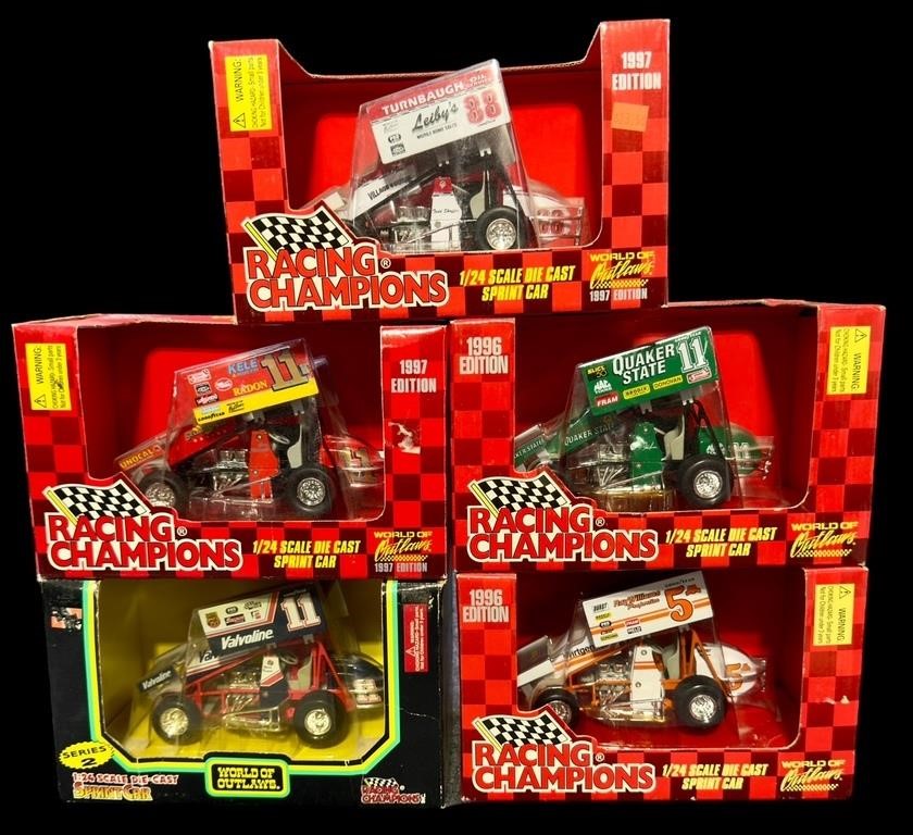 (5) Racing Champions 1/24 Diecast Sprint Cars