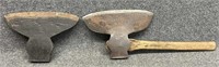 (2) Antique Broad  Axe Heads, both 12.75" bits