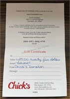 $25 Gift Certificate From Chick's Saddlery