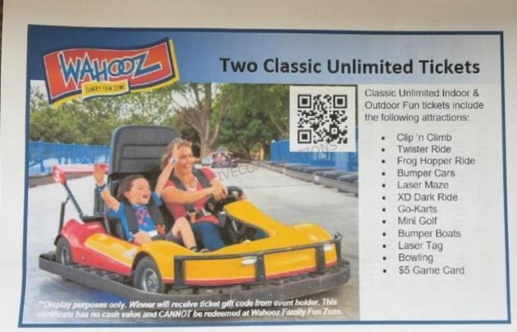 2 - Classic Unlimited Tickets - Wahooz Meridian