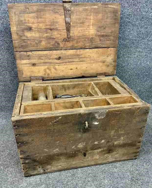 Wooden tool chest with lift out trays-20"x13"x13"