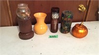Assorted fall vases/decor