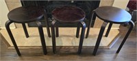 Lot of 3 round side tables