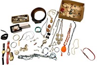 Costume jewelry including Spencer belt buckle on