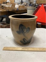 Salt Glaze Cobalt Stoneware Flower Pot